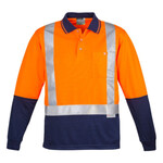 Mens Hi Vis Spliced Polo - Long Sleeve Shoulder Taped