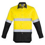 Mens Hi Vis Spliced Industrial Shirt Hoop Taped