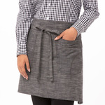 Corvallis Half Bistro Apron- Black Steel Grey