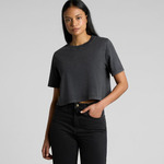 Womens Stone Wash Heavy Crop Tee